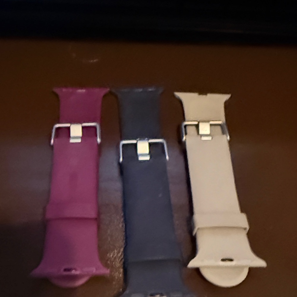 🧡 3 for $20 Set of Three Watch Bands - Burgundy, Black, and Beige
